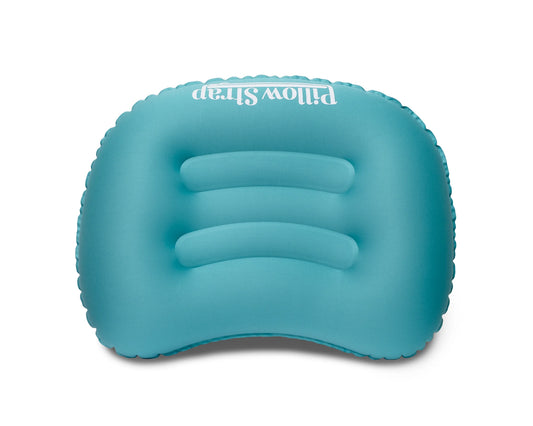 The Camp Pillow is a lightweight and packable inflatable camping and backpacking pillow. Overhead view.