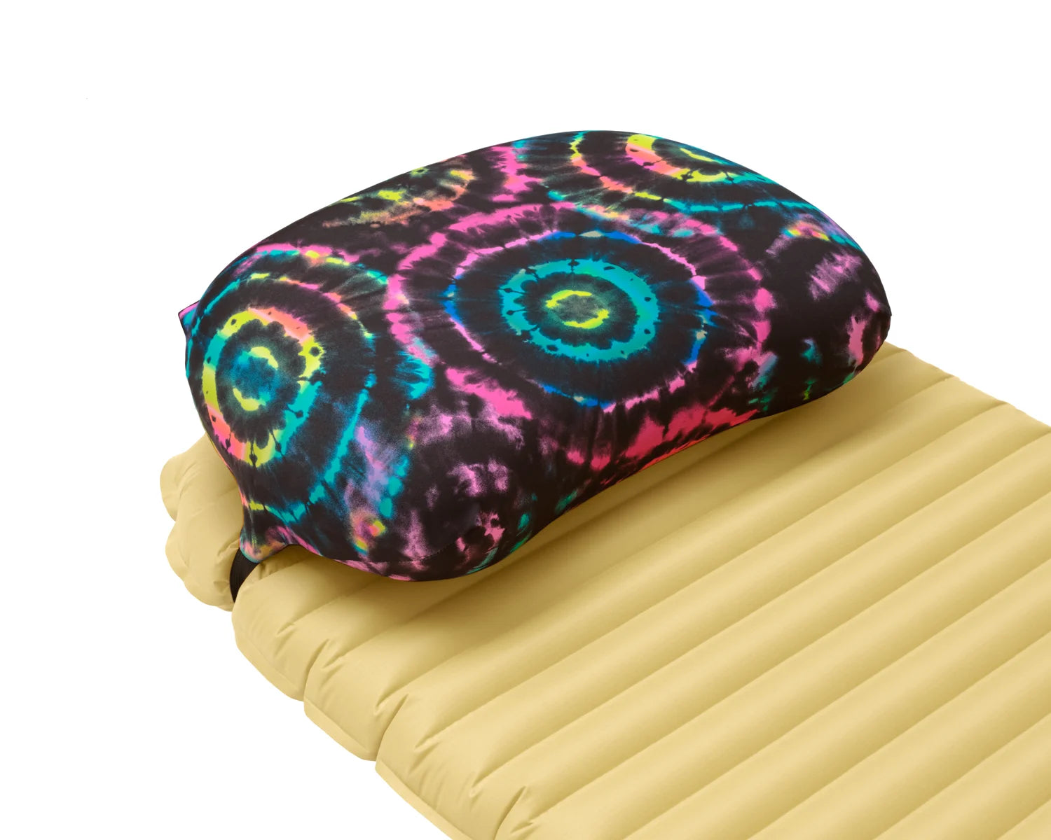 Pillow Strap Medium in Tie Dyed side view. Backpacking pillowcase for attaching to a sleeping pad for better sleep camping.